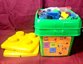 Two Lego Duplo Small Brick Preschool Bucket Sets #4080 - 2002 - Complete