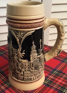Vintage Salzburg Austria Beer Stein 7” Stoneware Souvenir Mug Glocken Spielturm