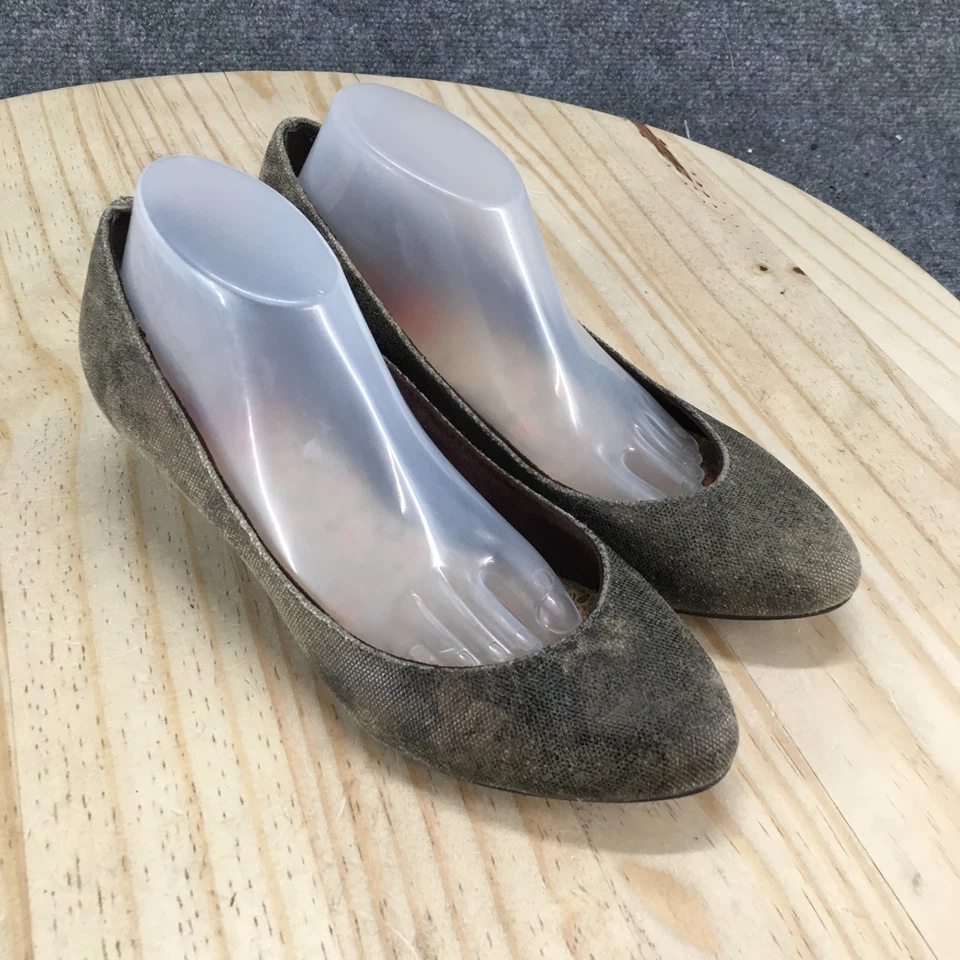 Rocket Dog Pump Heels Womens 6.5M Gray Snake Embossed Slip On Almond Toe Casual - Image 3 of 4