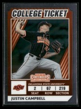Justin Campbell 2022 Panini Elite Extra Edition College Tickets Optic Oklahoma