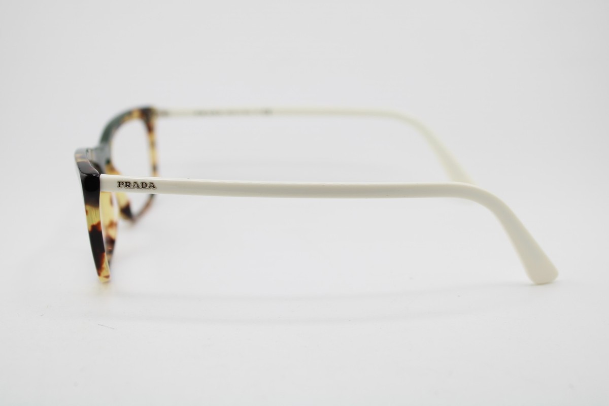 NEW PRADA VPR 10V 321-1O1 GREEN HAVANA WHITE AUTHENTIC EYEGLASSES