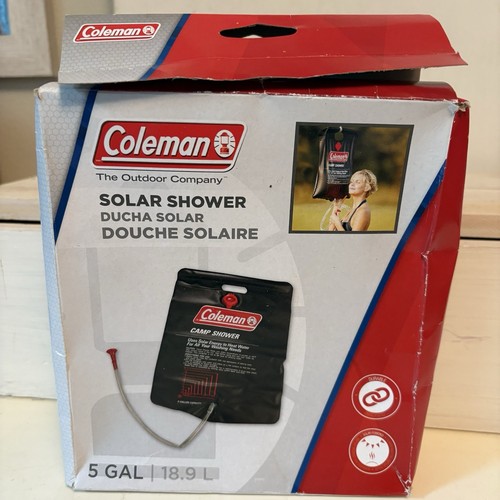 NEU Coleman 5 Gallonen hängende Solar Camp Duschtasche Tasche Camping beschädigte Box
