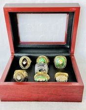 7 PCS Green Bay Packers Super Bowl Ring Complete SET With Box, US SHIP