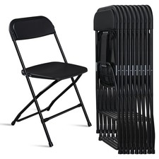  5 to 15 PACK Commercial Wedding Quality Stackable Plastic Folding Chairs Black