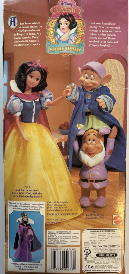 Muñecas apilables Blancanieves y los siete enanitos Dopey & Sneezy 1992 Foto 4 de 4