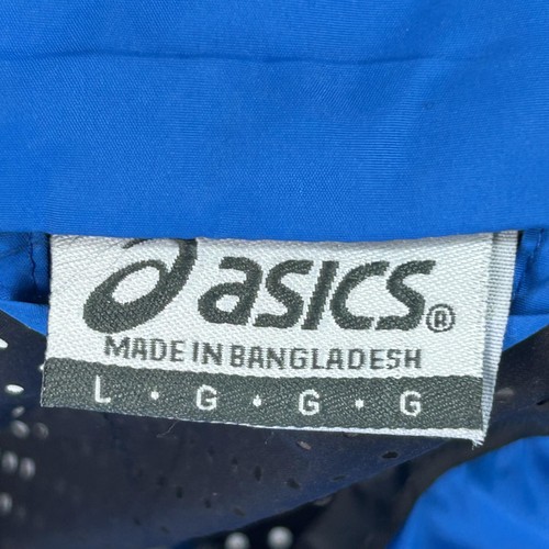 Asics Blue Black Vest Large Quilted Windbreaker Sleeveless Running Mens - Picture 7 of 9