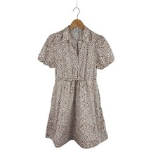 J. Crew Animal-Print Cotton Mini Dress 2 Puff Sleeves Pockets Casual Easy