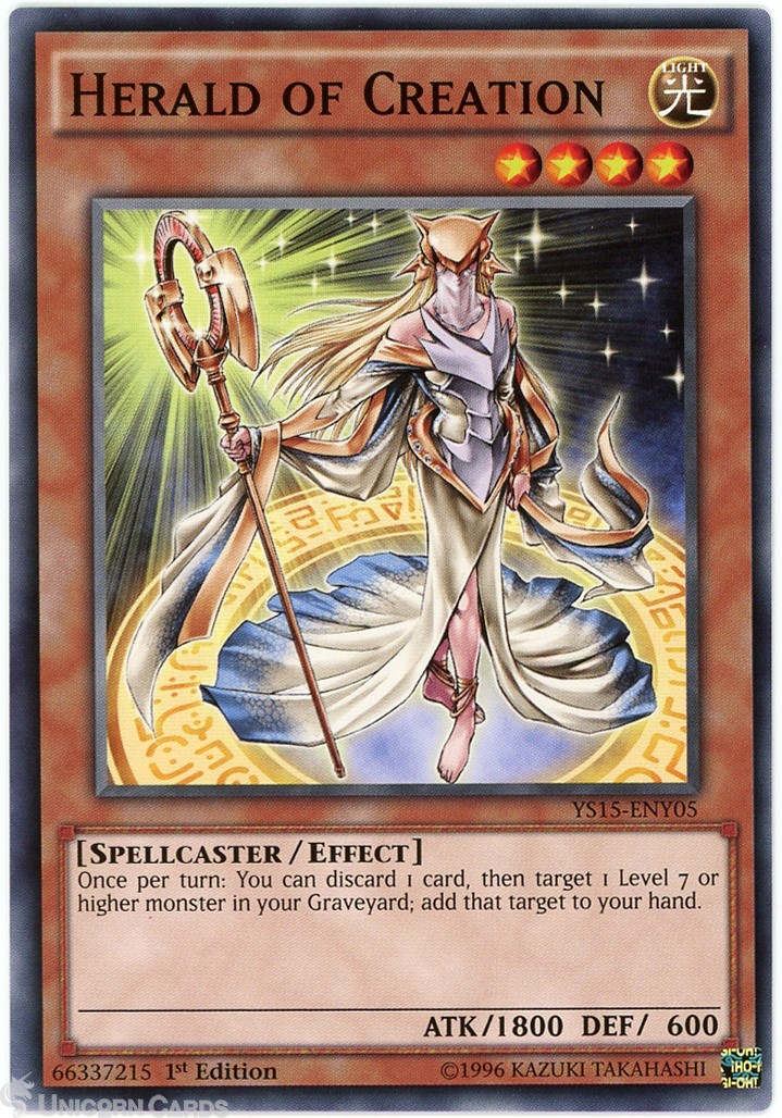 YS15-ENY05 Herald of Creation 1st Edition Mint YuGiOh Card