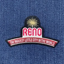 Reno Applique Patch - Embroidered Nevada Biggest Little City Sign Badge 4-3/8"