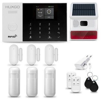 HXA005 Alarmanlage Set WiFi GSM 4G mit 3x PIR-sensor, 3x Türsensoren,Funk Sirene