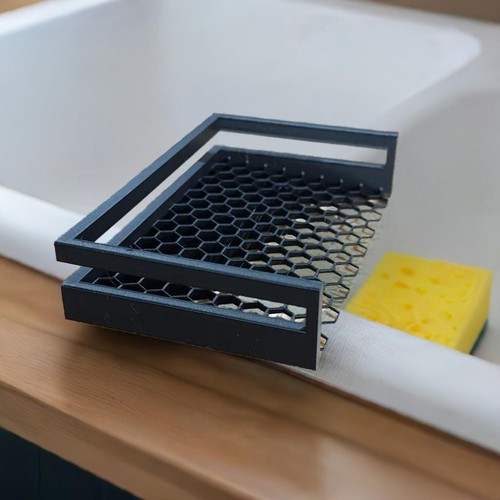 Kitchen Sponge Holder | Honeycomb Drainage Design | Sink Organizer | Countertop - Picture 6 of 7