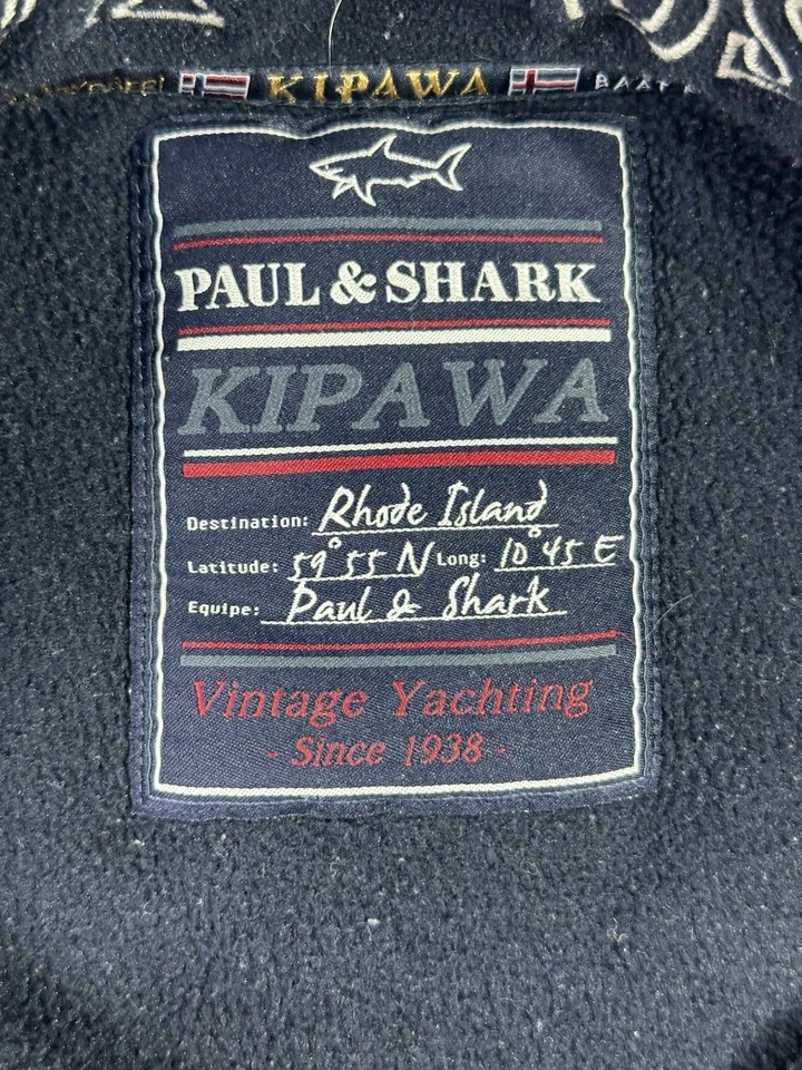 Chaqueta polar Paul & Shark Kipawa Oslo 1938 azul marino cremallera completa bordada navegación Foto 3 de 4