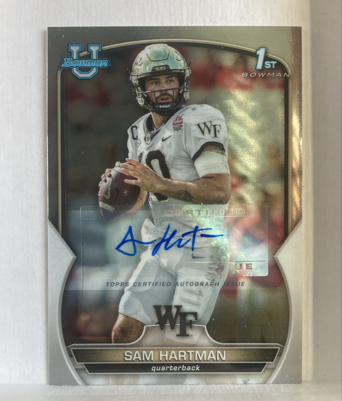 2022 Bowman University Chrome - Chrome Prospect Autographs Sam Hartman #51