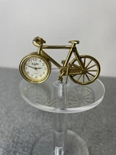 Elgin Gold Bicycle Collectible Mini Clock Novelty  *NEEDS BATTERY (BOB3)