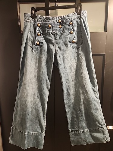 Michael Kors Sailor Button Hipster Denim Jeans Women 8