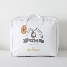 HOMEFOUCS King Size Duvet,13.5Tog Luxurious Wool Duvet, Washable Wool Filled Qui