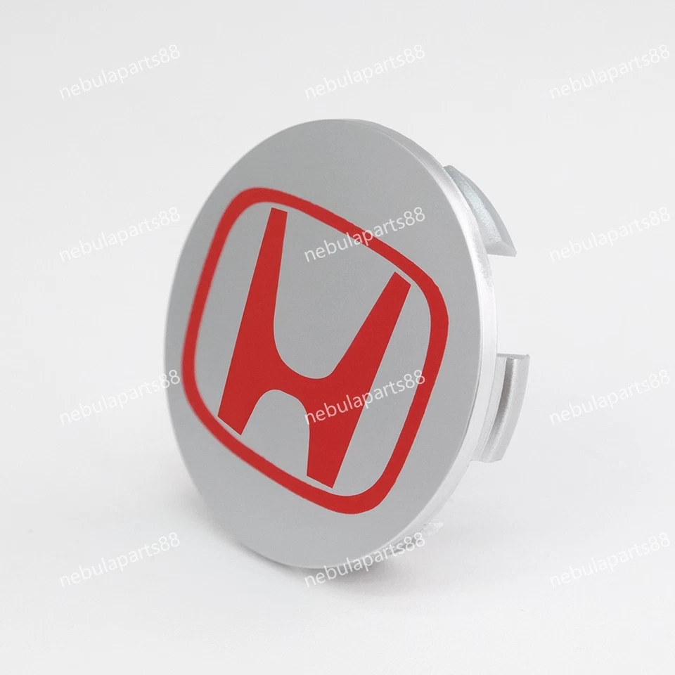 FOR HONDA Set Of 4  Silver/Red  Wheel Center Caps 69MM-Exquisite craftsmanship Foto 4 de 4