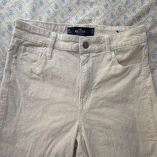 Hollister High Rise Flare Cream Corduroy Pant...