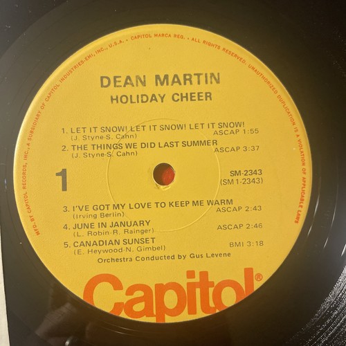 The Dean Martin Holiday Cheer Christmas LP Capitol Stereo + Shrink EX/EX!! - Picture 3 of 4