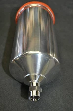 1 LITER ALUMINUM PAINT CUP WITH SCREW ON LID  AIR SPRAY GUN SPRAYER GRAVITY FEED