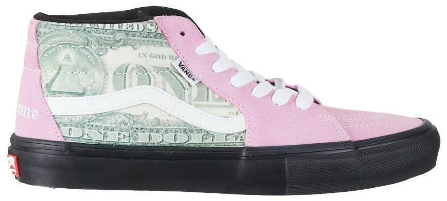 Supreme x Vans Skate Grosso Mid Dollar Bill - Pink for sale | eBay