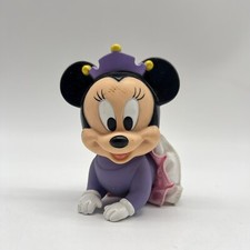 Disney Minnie Mouse Crawling Vinyl Toy Purple W Cloth Tutu Vintage Figure