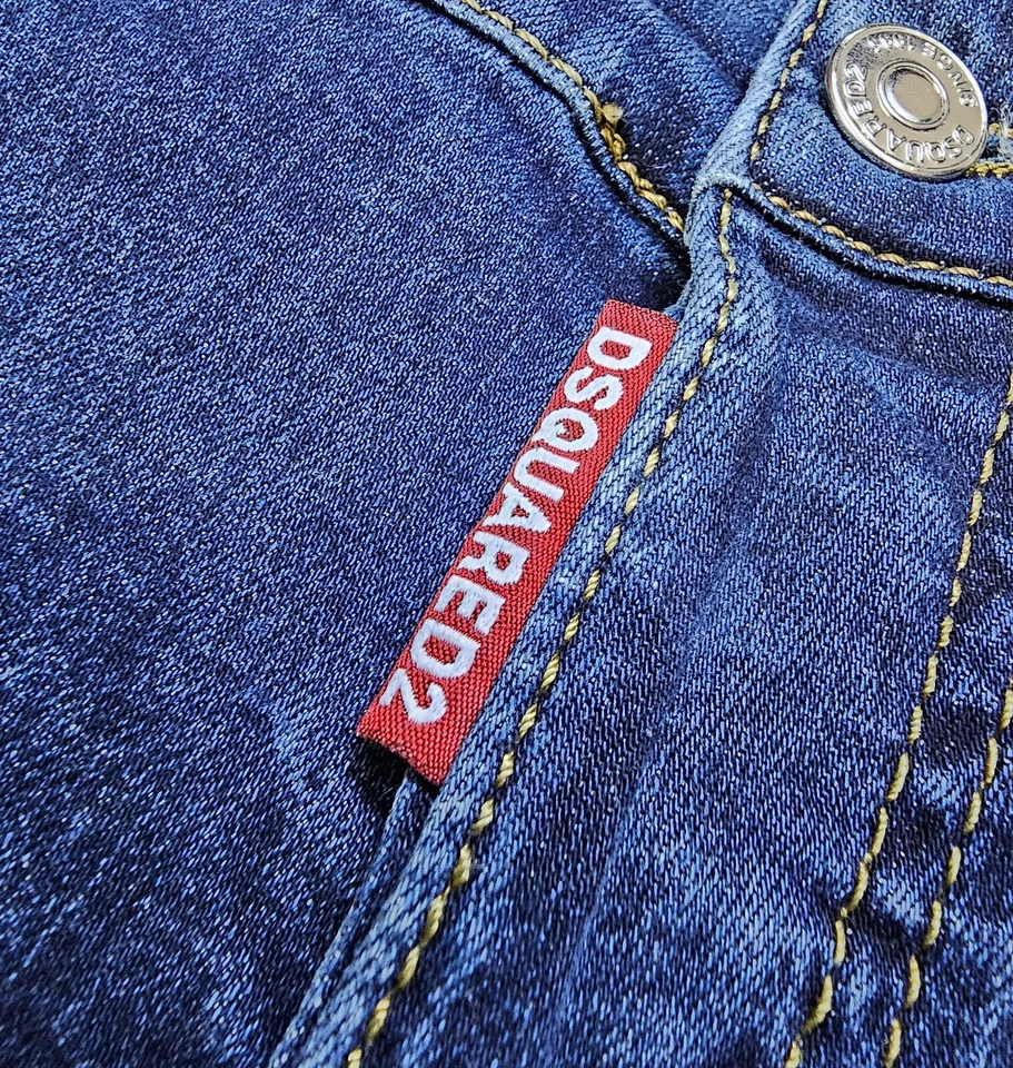 DSQUARED2 Jeans Pants Men's Blue Jeans Paint Print Size 30X32 In Slim Fit Cotton - Image 4 of 4