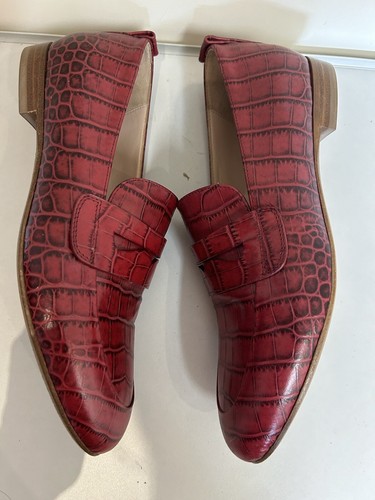 Conflict of Interest Women Loafer Leather Size 38 AU 7 Red New Made in Italy - Picture 9 of 14
