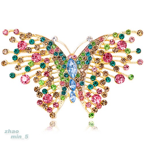Broche Mariposa Colorido Prendedor Cristal Estrás Broches Fiesta Joyería Solapa - Imagen 9 de 10