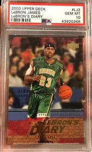 2003-LeBRON-JAMES-Rookie-Upper-Deck-LeBRON-s-Diary-2-GEM-Mint-10-PSA-Irish
