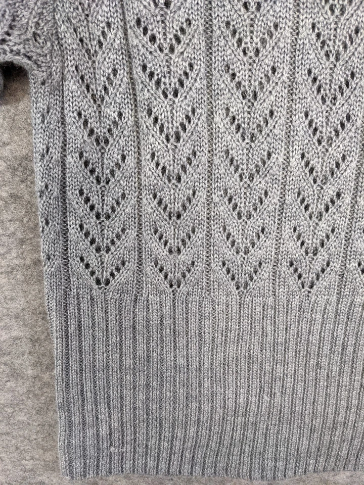 Dressbarn Топ женщин средний серый шерсти свитер вязаный коротким рукавом водолазка - Изображение 3 из 4