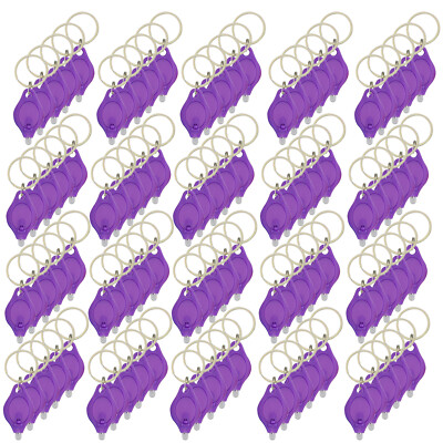 20~100PCS UV Mini Keychain LED Flashlight Key Ring Light Torch Black Light