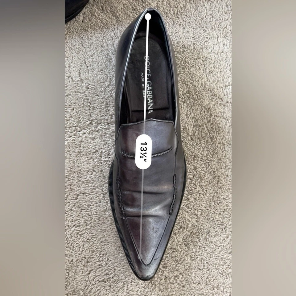 PLANOS DE CUERO PLATEADOS DOLCE & GABBANA VINTAGE PARA HOMBRE. TALLA 9.5, PERO FUNCIONA GRANDE Foto 3 de 4