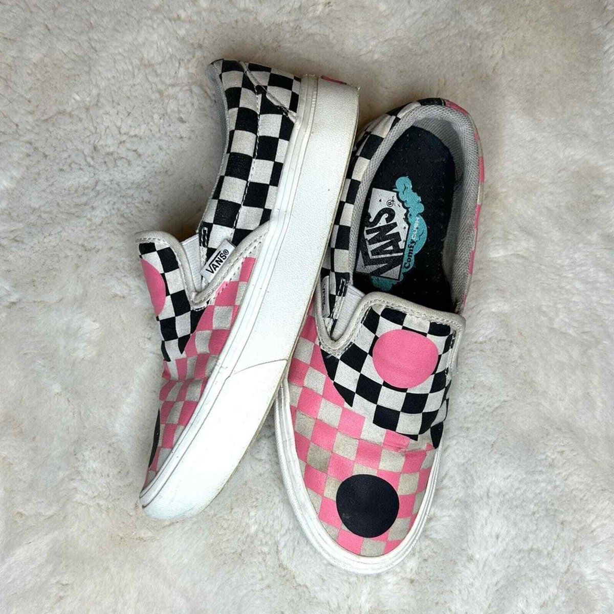 Checkerboard Slip Pink Checkered Vans Platform Vans Yin Yang