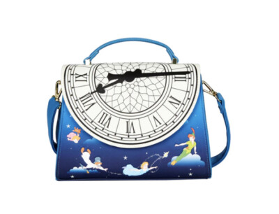 Loungefly Disney Peter Pan 時計クロスバディバッグ Loungefly Disney Peter Pan Clock Glow in the Dark Crossbody