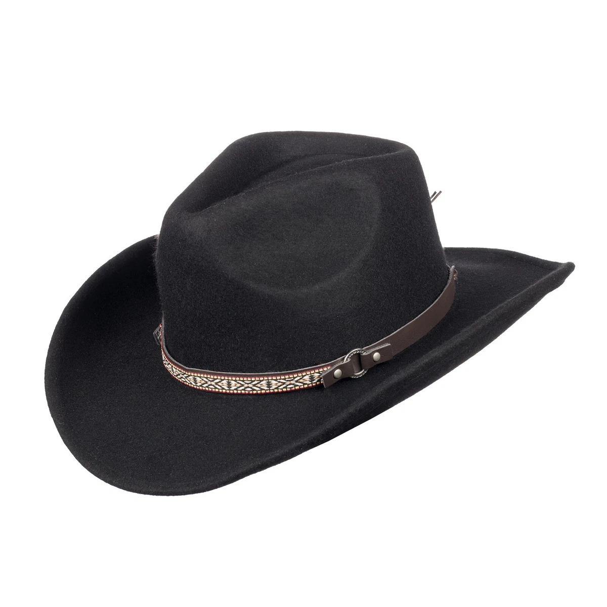 Cappello western stile unico artigianale in vera pelle marrone australiano we