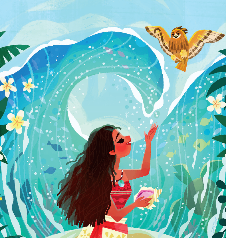 Disney Moana Poster 13x19 Satin Finish Hei Hei Pua Walt Disney