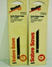 2 Packs 5399 Disston Knife Edge Jig Saw Razor Blade Saber Saw 1/4" shank