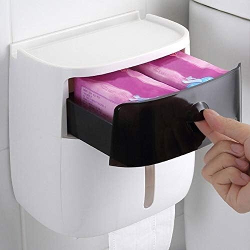 Soporte de papel higiénico ecoco montado en pared impermeable con estante de almacenamiento - Imagen 5 de 7