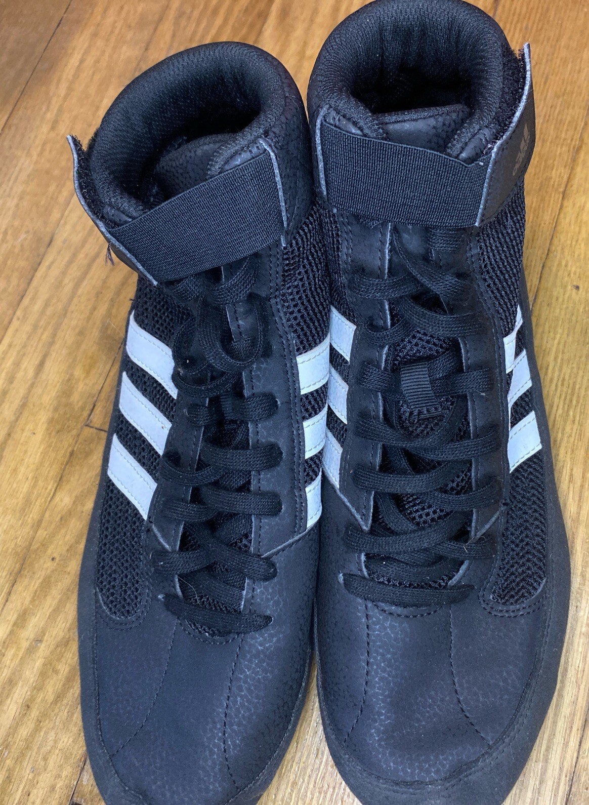 Adidas HVC 2 Men's Wrestling Shoes AQ3325 Black White Mens 8 Excellent Condition thumbnail 2