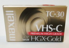 Maxell HGX-Gold VHS-C TC-30 Premium High Grade Camcorder Video Cassette Tape