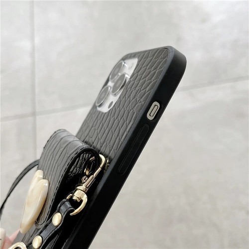 Case With Card Slot For iPhone 16 Pro Max 15 14 13 Lanyard Leather Wallet Cover - Picture 6 of 12