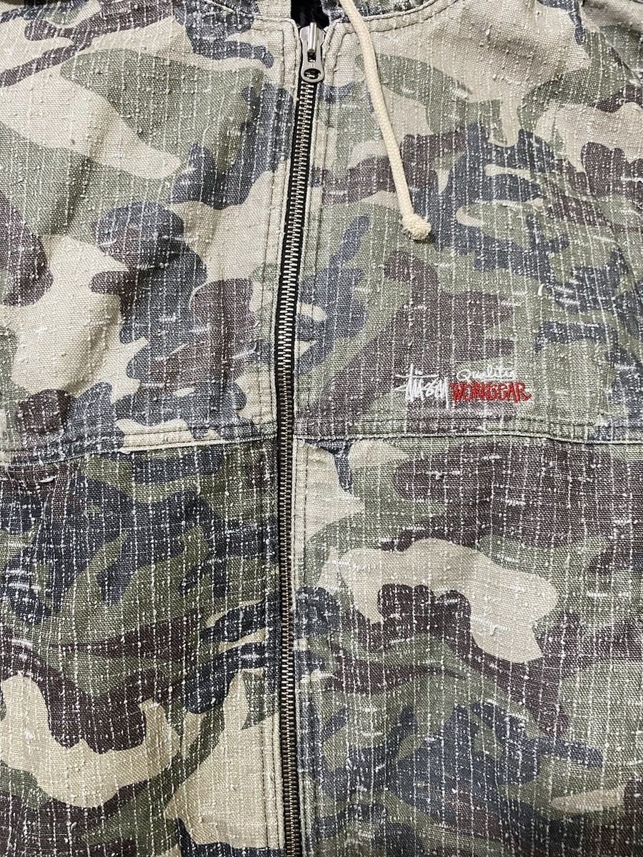 Stüssy Camouflage Canvas Needlepunch Work Jacket Woodland Stüssy Camouflage Canvas Needlepunch Work Jacket Woodland