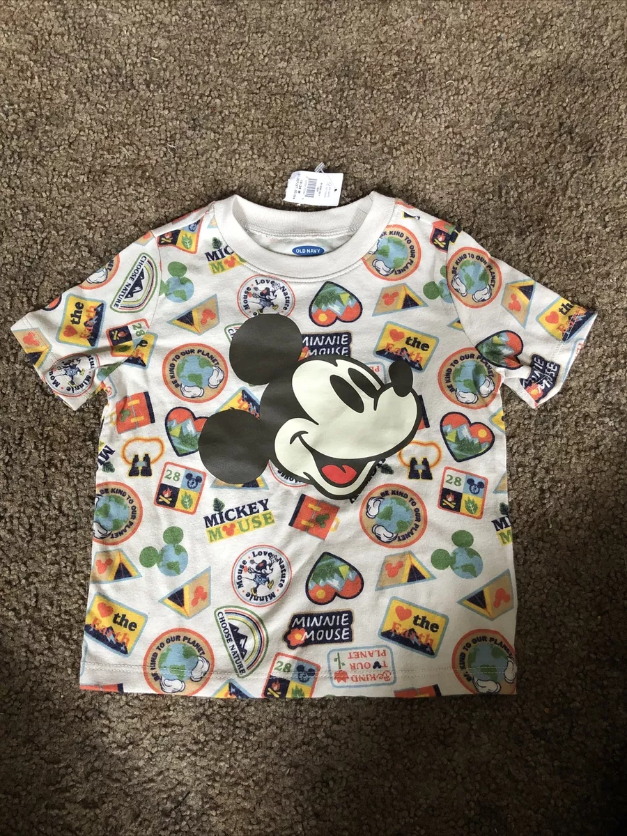 NEW Old Navy MICKEY MOUSE Nature Shirt 18 24 Months Toddler Baby Boy Gray
