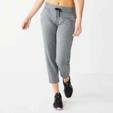 Tek Gear Women's Charcoal Weekend French Terry Ankle Pants WT23A553RN S/M/L/XL