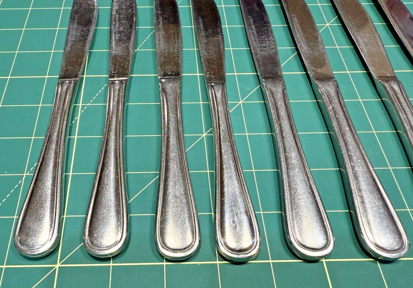 10 Dinner Knife Knives Bon Chef 18/10 Stainless Silverware Flatware Outlined