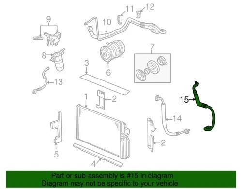 Manguera de succión de refrigerante aire acondicionado genuino GM 2000-2005 Cadillac 25759698 Foto 2 de 2