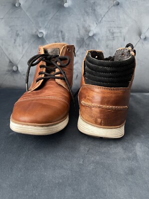 BULL BOXER Adyn Boot Mens US 13 Leather Side Zip Lace Up  display picture 2