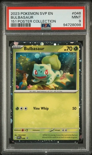 2023 POKEMON SVP EN-SV BLACK STAR PROMO 151 POSTER COLL #046 BULBASAUR PSA 9