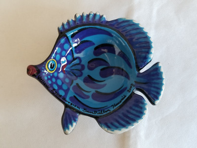 Ben Diller signed ceramic  Hawaiian fish plate. 5 3/4 in.